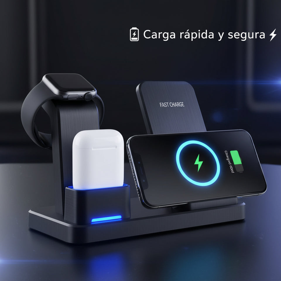 ChargeHub™ 3 en 1 | Estación de Carga Inalámbrica Inteligente